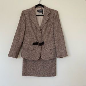 Salvatore Ferragamo Brown Blazer and Skirt Set